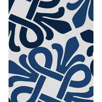 22"x22" Tiki Square, Geometric Print Napkin, Blue, Set of 4
