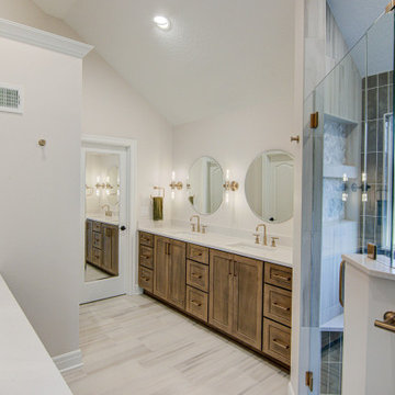 Primary Bathroom Remodel with Tub Removal & Shower Relocation