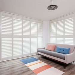 Shutter Set Fiji Living Room Windows (Slats closed) - Interior Shutters