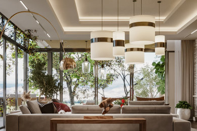 Inspiration for a contemporary living room remodel in New York