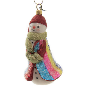 Joy To The World Rockin' Candy Snowman Ornament Glitterazzi Rainbow Zkp25651rc