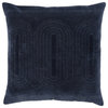 Nikki Chu by Jaipur Living Joyce Geometric Pillow 22", Navy/Silver, Down Fill