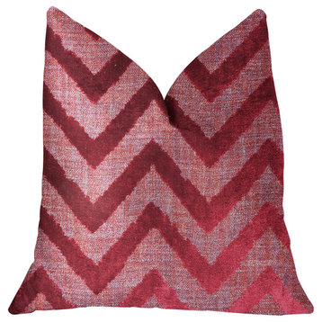Plutus Valentina Red Luxury Throw Pillow, Double Sided 24"x24"