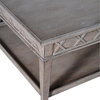Coffee Table Anna Greige Solid Wood X-Motif Rectangular Antiqued