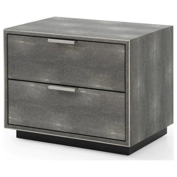 Lacie Modern Shagreen Two Drawer Nightstand