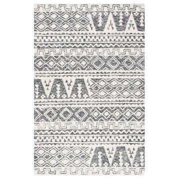 Safavieh Abstract Collection, ABT557 Rug, Ivory and Black, 5'x8'
