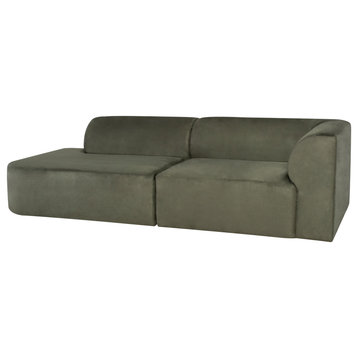 Isla Triple Seat Sofa, Sage Microsuede, Right Arm