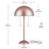 Novogratz x Globe Electric Haydel 21" 2-Light Table Lamp, Matte Rose Gold