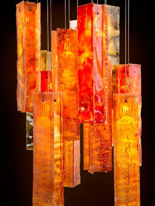 Tanzania Custom Fused Glass Chandelier Modern Tanzania Custom Fused Glass Chandelier Modern Lighting