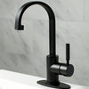 Fauceture Single-Handle High-Arc Bathroom Faucet With Push Pop-Up, Matte Black