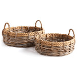 Napa Home & Garden - Sonoma Low Baskets, Set Of 2 - Well-scaled low baskets with a fashion-forward rope detail. Use as a laundry baskets, to store dog's toys. These things pretty much hold anything in style. How will you use them?