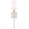 20" Wall Sconce/Wall Light and Linen Shade, Brushed Nickel Finish