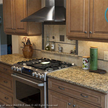 Santa Cecilia Granite with a Half Bullnose Edge