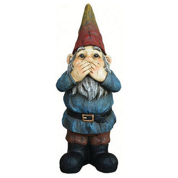Resin Speak No Evil Gnome, 18.7"