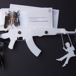 Gun Rack Organizer - White - Home Decor