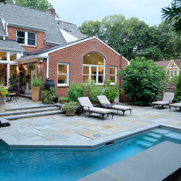 Neighbor's Pool and Rain Garden