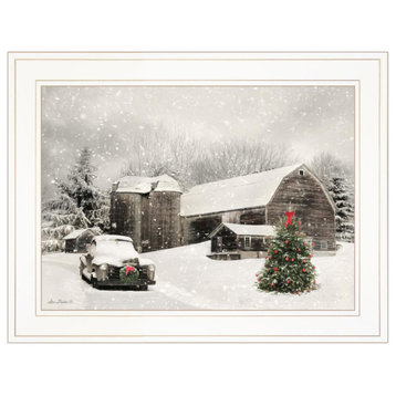 "Farmhouse Christmas" by Lori Deiter, Framed Print, White Frame