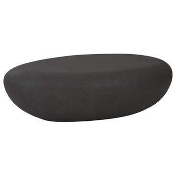 River Stone Coffee Table, Charcoal Stone, 54x32x16"h