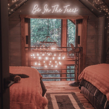 Treehouse Loft with Custom Neon Sign in Modern Rustic Treehouses - Cherry Log, G