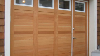 Custom Wood Face WalkThru Garage Doors