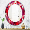 Designart Imprints Wine Bottles Bohemian Frameless Oval Or Round Wall Mirror, 24