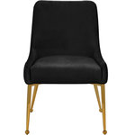 Meridian Furniture - The Ace Dining Chair, Black and Gold, Pleated Velvet, Set of 2 - Elegant and eye-catching, the stunning Black Velvet Ace Dining Chair from Meridian Furniture is the perfect addition to any space.