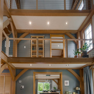 White timber post cable railing project in Greater Montreal, Quebec