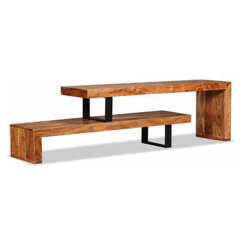 vidaXL Solid Acacia Wood TV Stand Living Room Sideboard Side Cabinet TV Stand