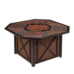 Xander Outdoor Gas Fire Pit with Tile Top - Fire Pits