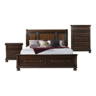 Acme Louis Philippe lll 2pc Bookcase Storage Bedroom Set in Dark