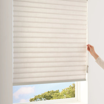 Cana roller shades and banded rolling shades