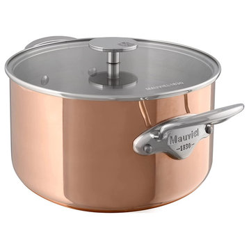 Mauviel M'3S Copper Stewpan With Lid & Cast Stainless Steel Handles, 6.1-qt