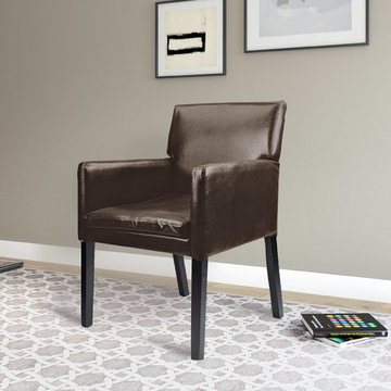 Antonio Accent Chair, Dark Brown Bonded Leather
