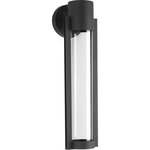 Progress Lighting - Z-1030 Collection 1-Light LED Medium Wall Lantern, Black - A modern outdoor LED sconce with an architectural-inspired open linear frame and clear glass diffuser. Finished in Black.