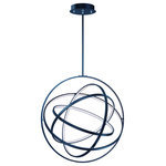 ET2 - ET2 Gyro II LED Pendant E24785-BK, Black - A very unique and interesting design that features concentric bands of Polished Chrome or Black that rotate on 3 axis points and adjusts in multiple directions similar to a gyro. The edge of each slender band encases a small LED strip covered by a frosted lens. This work of art is so much more than just a lighting fixture.