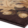 Oak Deer Novelty Lodge Pattern Brown Rectangle Area Rug, 5'x7'