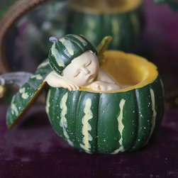 Sleeping Sprites Green Gourd Fairy - Decorative Objects And Figurines