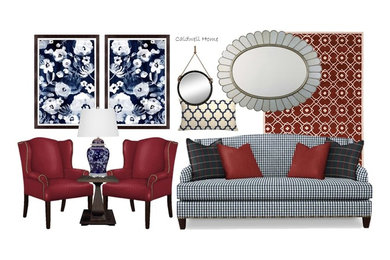 Large elegant home design photo in Orange County