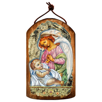 Icon Blessing Angels Wooden Ornament