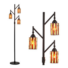 Clark Tiffany-Style 71" Multi-Light Floor Lamp, Bronze