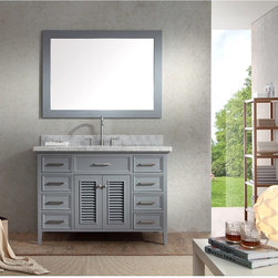 49 inch Cottage Single Sink Bathroom Vanity Set in Grey Finish - Bathroom Vanities And Sink Consoles