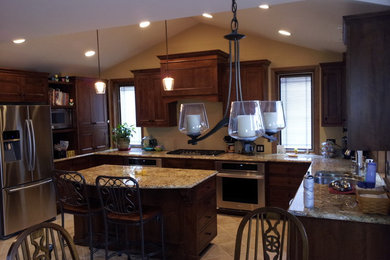 Example of an arts and crafts kitchen design in Other