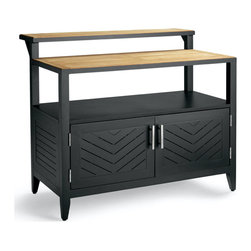 Westport Aluminum and Teak Bar - Outdoor Bar Furniture