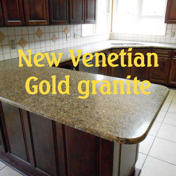 New Venetian Gold On Red Kitchen Cabinets