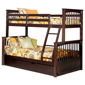 Hillsdale Pulse Wood Twin Over Full Bunk Bed With Trundle, Chocolate