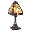 Luxury Craftsman Tiffany Table Lamp, Vintage Bronze, UQL7181