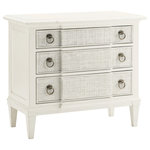 Tommy Bahama Home - Tuckers Point Bachelors Chest - The breakfront bachelors chest adds unique flair with its woven raffia drawer fronts adding both interest and texture. The three storage drawers offer versality for use in the bedroom, foyer, or family room.