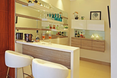 This is an example of a modern home bar in Bengaluru.