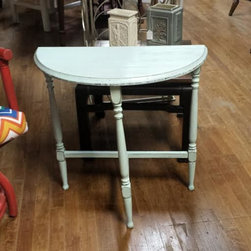 Painted Shabby Chic Antique Accent Table - Side Tables And End Tables