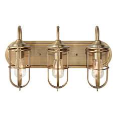3-Light Urban Renewal Vanity Strip, Dark Antique Brass, Dark Antique Brass